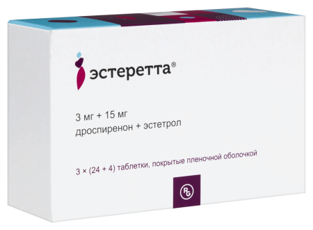ЭСТЕРЕТТА таб. п/п/о 3мг+15мг №84