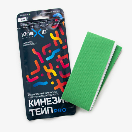 БИНТ эласт КИНЕЗИО-ТЕЙП KINEXIB PRO 5смх1м (зеленый)