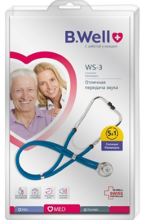 СТЕТОСКОП B.WELL WS-3 раппопорт (синий)