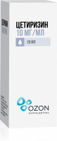 ЦЕТИРИЗИН капли 10мг/мл 20мл  ОЗОН