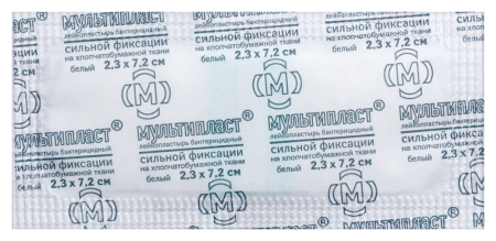 Пластырь бактерицидный Мультипласт сильная фикс 2,3х7,2см