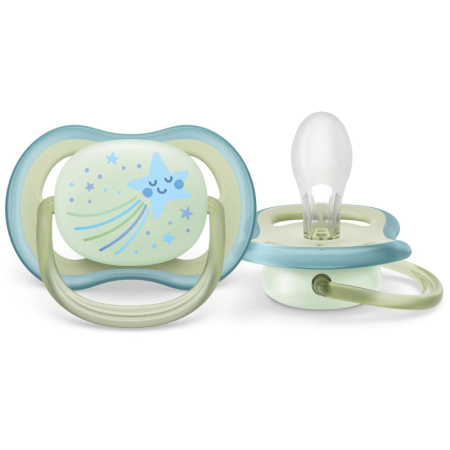 АВЕНТ AVENT SCF376/18 Соска-пустышка силиконовая ultra air night 0-6мес N2