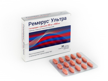 РЕМЕРУС УЛЬТРА таб. п.п.о. 50мг+450мг N30