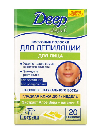ФЛОРЕСАН DEEP DEPIL полоски д/депиляц Алоэ-вера (лицо) №20 (Ф-482)