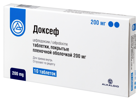 Доксеф таб.п/о плен. 200мг N10