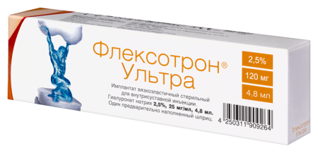 ФЛЕКСОТРОН УЛЬТРА имплант вязкоэластич. д/вн/суст инъекц 2,5% 25мг/мл №1