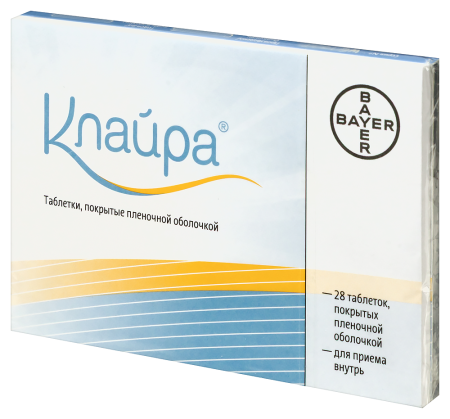 Клайра таб. п.п.о. 2мг+2мг/3мг+2мг 1мг 3мг N84 (N28х3)
