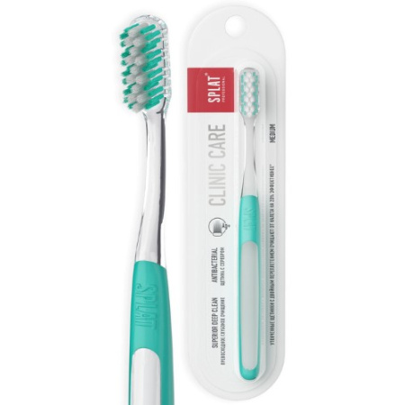 СПЛАТ зубная щетка PROFESSIONAL Clinic care (средняя) зеленая
