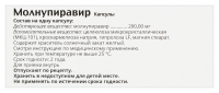 МОЛНУПИРАВИР 200 МГ N40 КАПС/БЛИСТЕР/ОЗОН