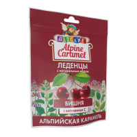 ALPINE CARAMEL ЛЕДЕНЦЫ АЛЬПИЙСКАЯ КАРАМЕЛЬ ДЕТСКИЕ С НАТУРАЛЬНЫМ МЕДОМ И ВИТАМИНОМ С СО ВКУСОМ ВИШНИ 75,0