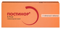Постинор табл 0,75 мг х2 ^