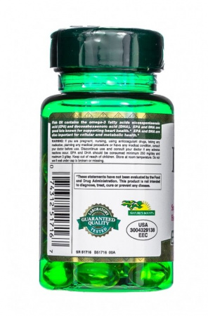 НЭЙЧЕС БАУНТИ РЫБИЙ ЖИР ОМЕГА-3 500мг капс №60