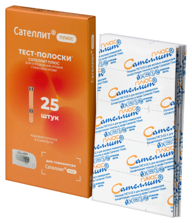 ТЕСТ-ПОЛОСКИ к глюкометру САТЕЛЛИТ Плюс N25