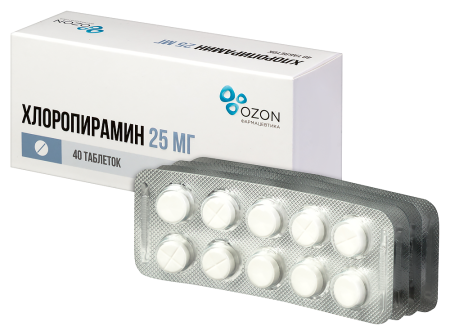ХЛОРОПИРАМИН таб 25мг №40  ОЗОН