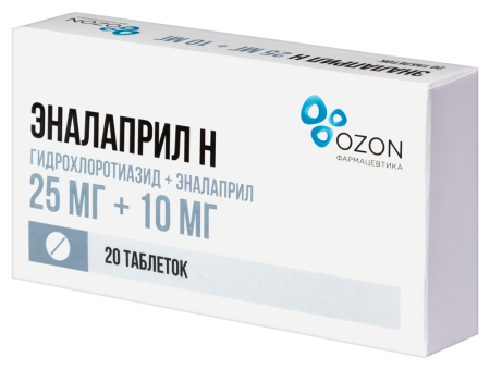 ЭНАЛАПРИЛ Н таб 25мг+10мг N20  ОЗОН