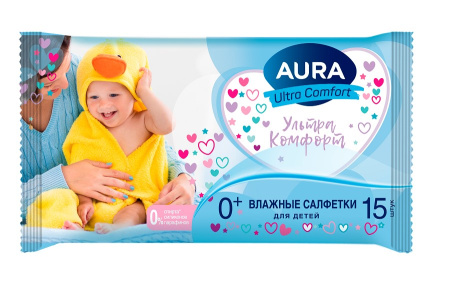 АУРА Салфетки влаж №15 Ultra Comfort (детские)