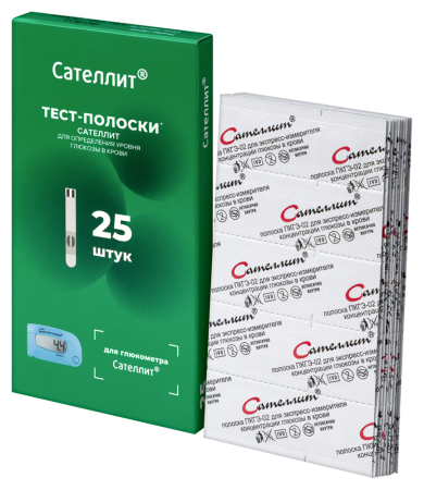 ТЕСТ-ПОЛОСКИ к глюкометру САТЕЛЛИТ N25