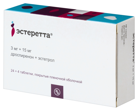 ЭСТЕРЕТТА таб. п/п/о 3мг+15мг №28