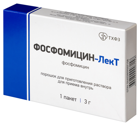 Фосфомицин-ЛекТ пор д/приг р-ра д/внут прим 3 г пак 8 г х1