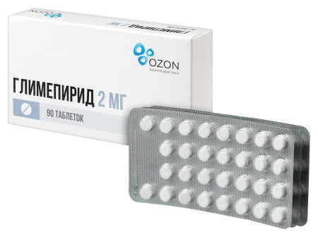 ГЛИМЕПИРИД 2 МГ N90 ТАБЛ/БЛИСТЕР/ОЗОН