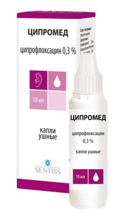 ЦИПРОМЕД кап уш 0,3% 10мл
