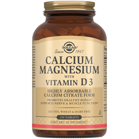 СОЛГАР КАЛЬЦИЙ-МАГНИЙ С ВИТАМИНОМ D3 таб №150