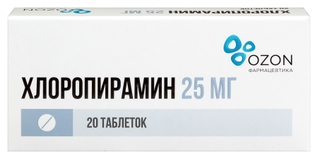ХЛОРОПИРАМИН таб 25мг №20  ОЗОН