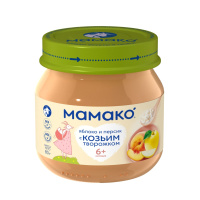 МАМАКО ПЮРЕ Яблоко-Персик-Козий творог 80г