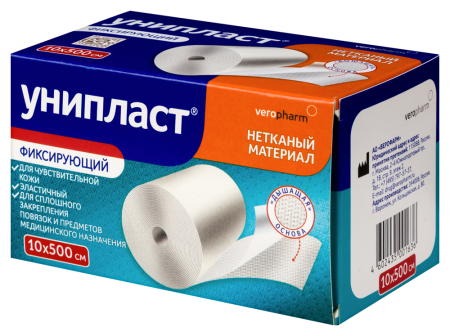 ПЛАСТЫРЬ УНИПЛАСТ катушка 10х500см (нетканный)