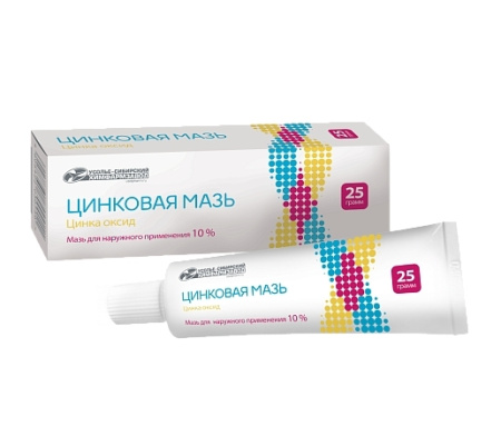 ЦИНКОВАЯ мазь наруж 10% 25г  Усолье-Сибирский ХФЗ (банка)