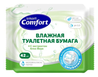 SMART COMFORT туалетная бумага влажная №42 с эстрактом алоэ-вера