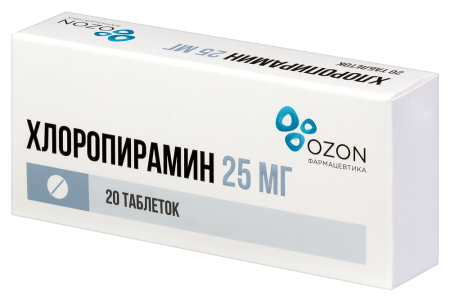 ХЛОРОПИРАМИН таб 25мг №20  ОЗОН