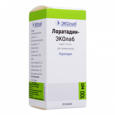 ЛОРАТАДИН-ЭКОЛАБ сироп 5мг/5мл 100мл
