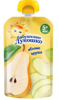 БАБУШКИНО ЛУКОШКО ПЮРЕ Яблоко/Груша 90г (дой-пак)