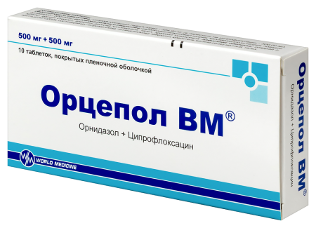 ОРЦЕПОЛ ВМ таб п п о 500мг + 500мг №10