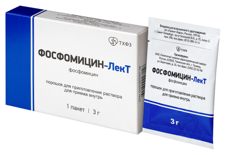 Фосфомицин-ЛекТ пор д/приг р-ра д/внут прим 3 г пак 8 г х1