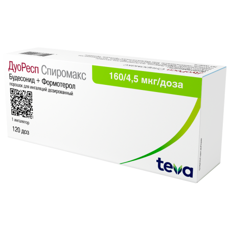ДУОРЕСП СПИРОМАКС пор д/инг 160/4,5мкг 120доз