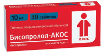 Бисопролол-Акос таб. п.п.о. 10мг N30