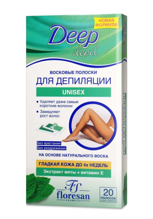 ФЛОРЕСАН DEEP DEPIL полоски д/депиляц Мята (унисекс) №20 (Ф-483)