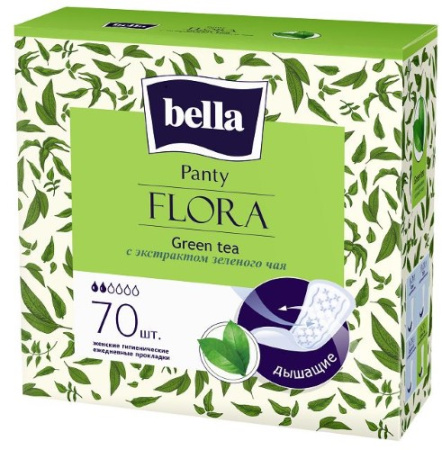 BELLA ПРОКЛАДКИ ЕЖЕД PANTY FLORA GREEN TEA С ЭКСТРАКТОМ ЗЕЛЕНОГО ЧАЯ N70