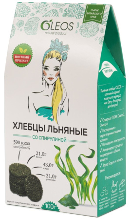 ХЛЕБЦЫ ОЛЕОС Льняные (спирулина) 100г