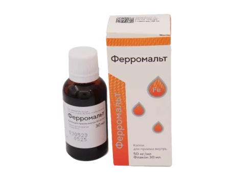 ФЕРРОМАЛЬТ капли внутр. 50мг/мл 30мл N1