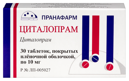 ЦИТАЛОПРАМ таб 10мг №30  Пранафарм