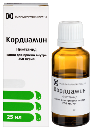 КОРДИАМИН капли 25% 25мл  Татхимфарм