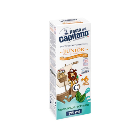 PASTA DEL CAPITANO зубная паста детская junior soft mint 6+ /мягкая мята 75мл