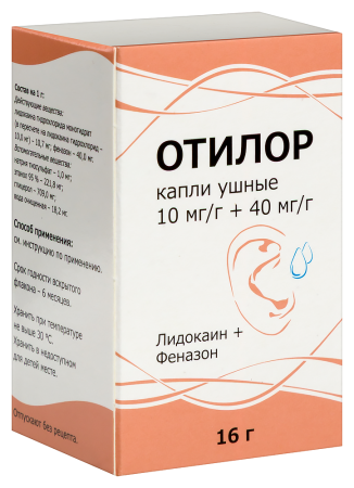 ОТИЛОР капли ушн. 10мг/г+40мг/г 16г N1