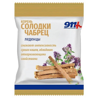 911 ЛЕДЕНЦЫ б/сахара Корень солодки/чабрец с вит С 50 г №1