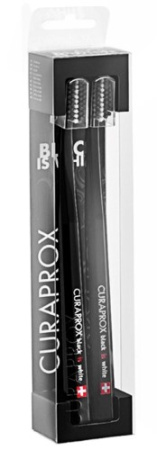 КУРАПРОКС Набор зубных щеток Black is white №2 (черная+черная)