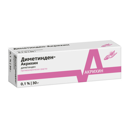 Диметинден-Акрихин гель д/наруж прим 0,1 % туба 30 г х1