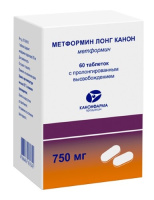 МЕТФОРМИН ЛОНГ КАНОН 750 МГ N60 ТАБЛ ПРОЛОНГ ВЫСВОБ/БАНКА